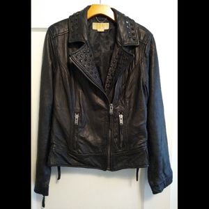 MICHAEL Michael Kors Black Genuine Leather Jacket